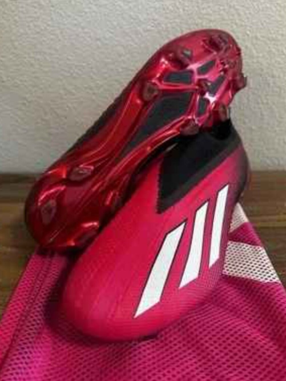 ​[NEW] Adidas Laceless XSpeedportal Soccer Cleats shock pink 5.5